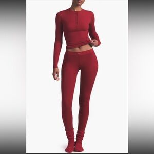 SKIMS NWT Cotton Rib Henley & Leggings Set of Pajamas Pjs